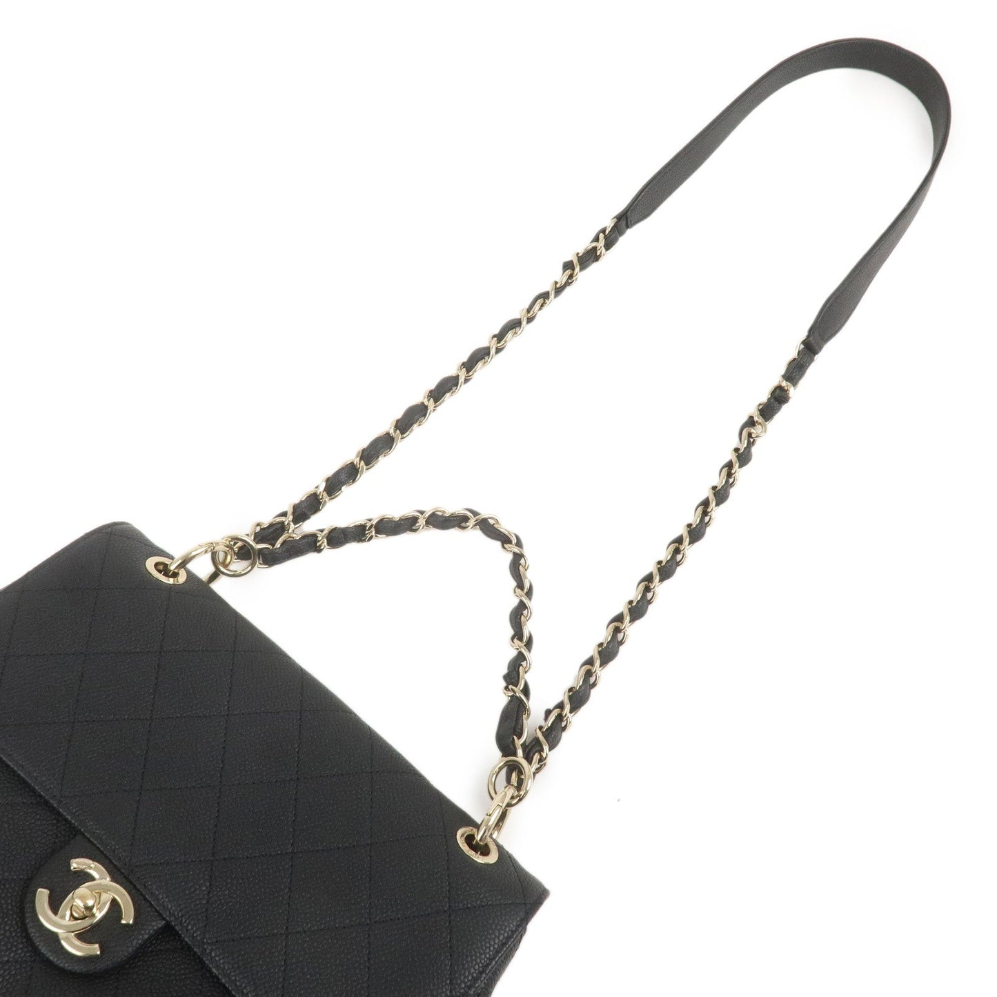 Chanel Matelasse Caviar Skin Way Chain Shoulder Bag Black