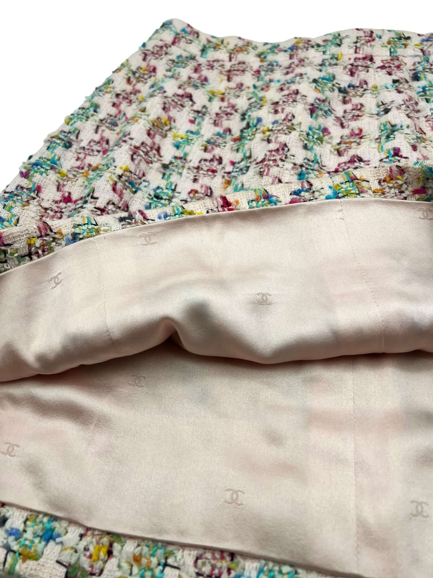 Chanel - Jupe en tweed rose T40