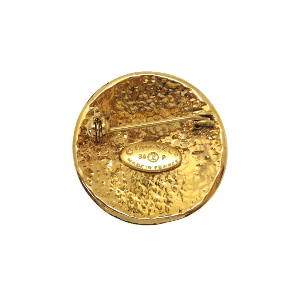 CHANEL Brooch metal gold COCO Mark vintage