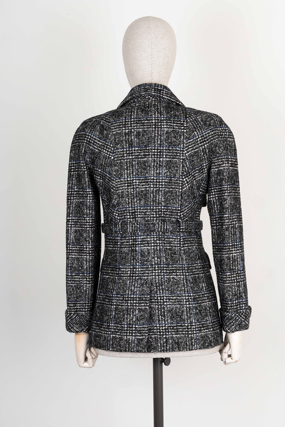 CHANEL Belted Jacket Tweed Grey & Blue 07 Autumn