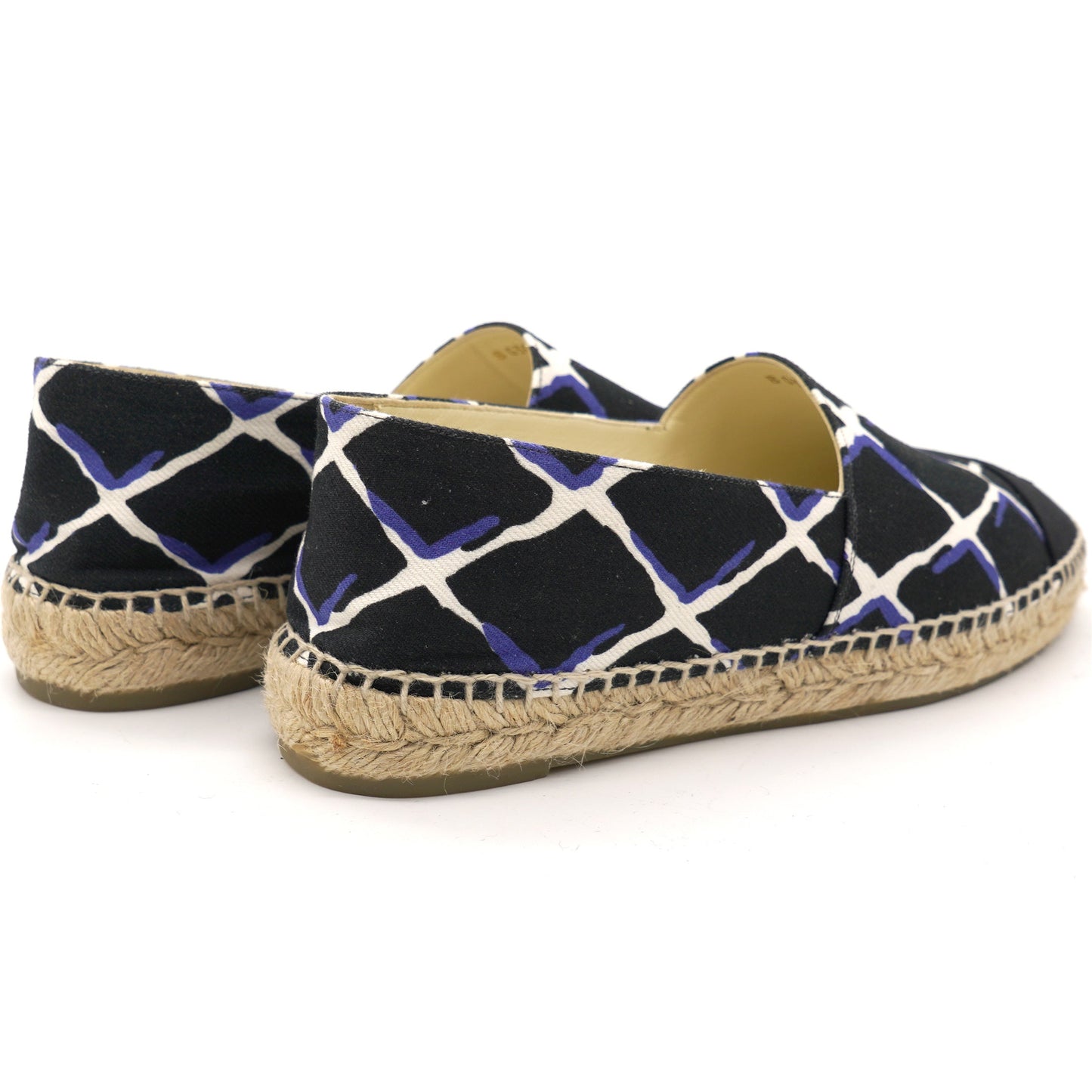 Chanel Black Printed Canvas Espadrilles 39