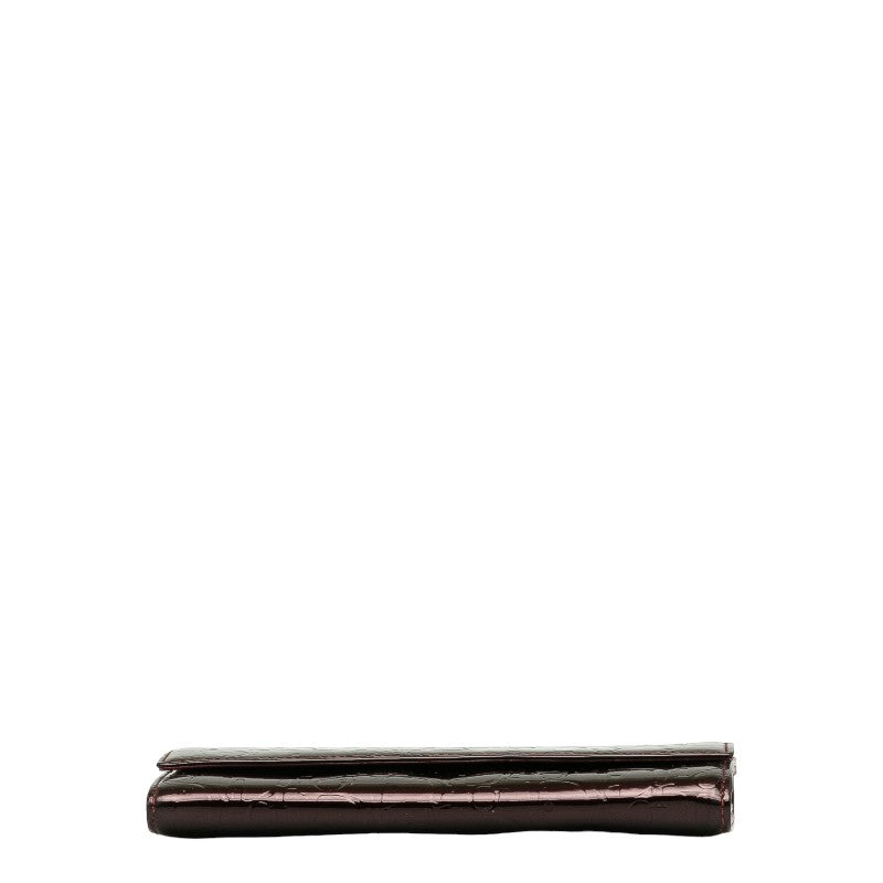 DIOR Trotter Long Wallet Bordeaux Wine Red Enamel