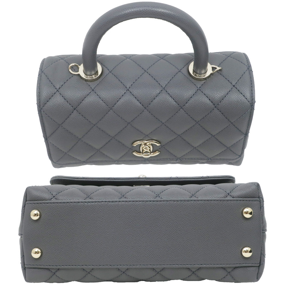 Chanel Coco Handle XS Green S Handbag Top Handle Grey Sheldr GD G A92990