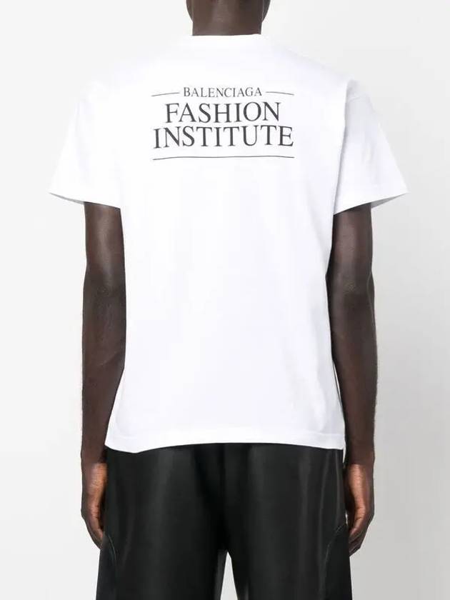 Luxury Balenciaga Fashion Institute Medium Fit Short Sleeve T-Shirt White