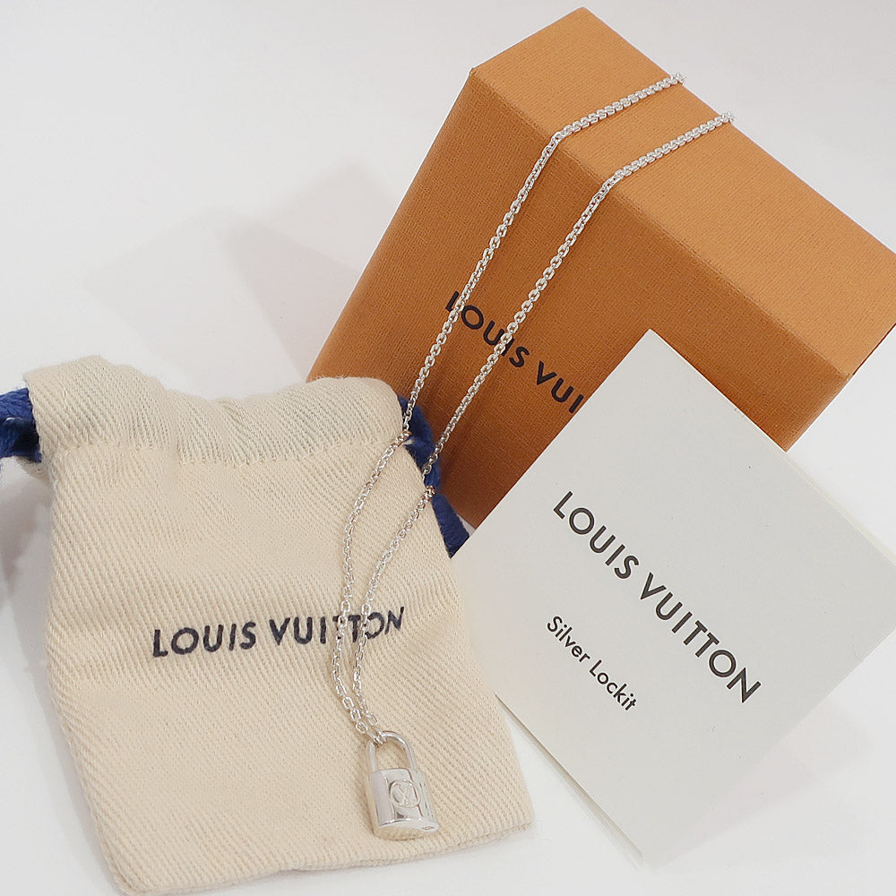 Louis Vuitton Necklace Panthenic Lock Q93559 approximately 50cm Accessories Ag925 Silver LV Logo approximately 8.2g Warranty Bag Box