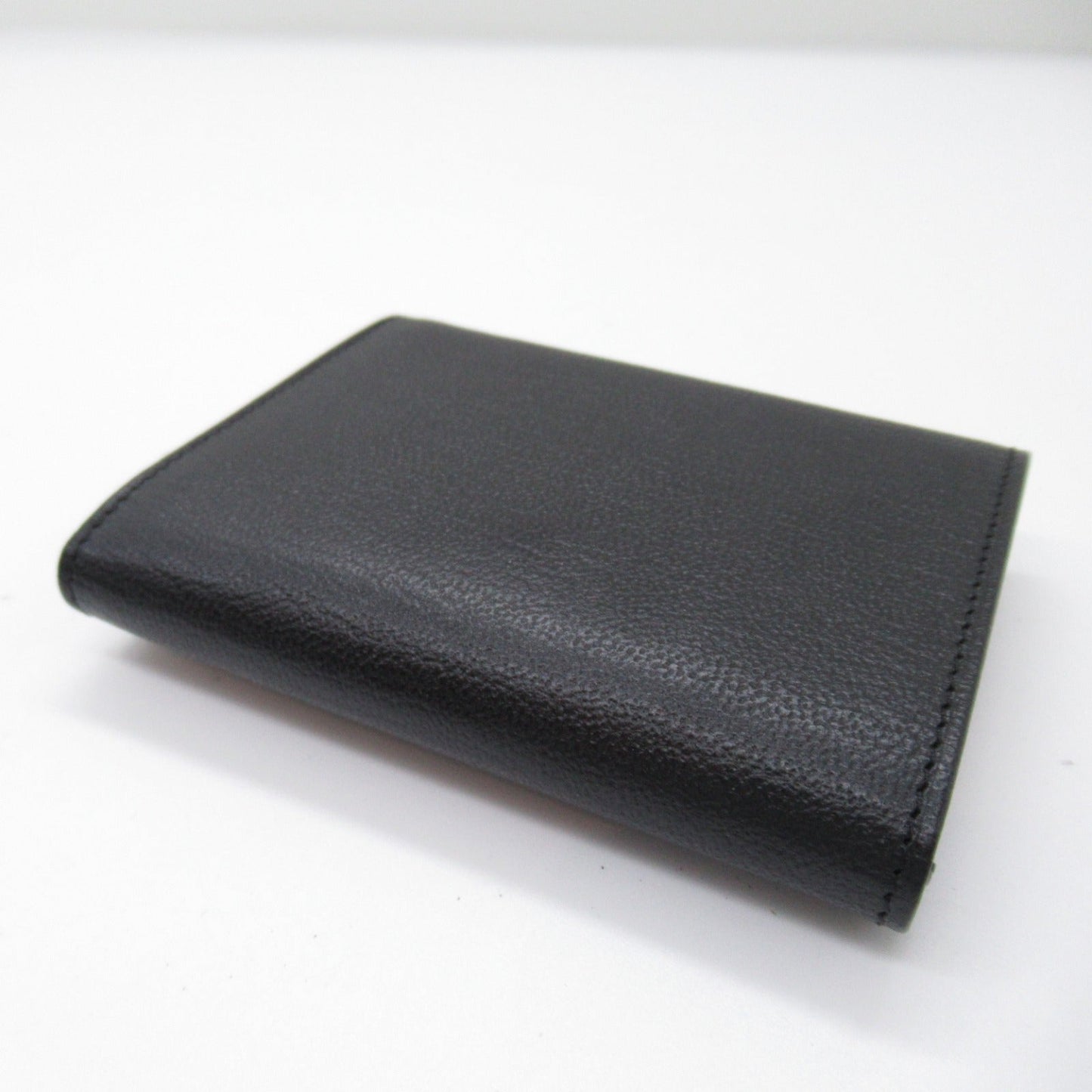Chanel Three Fold Wallet Three Folded Wallet Leather Black