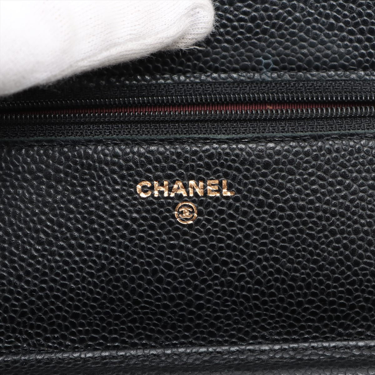 Chanel Matrasse Caviar S Chain Wallet Black G 19th