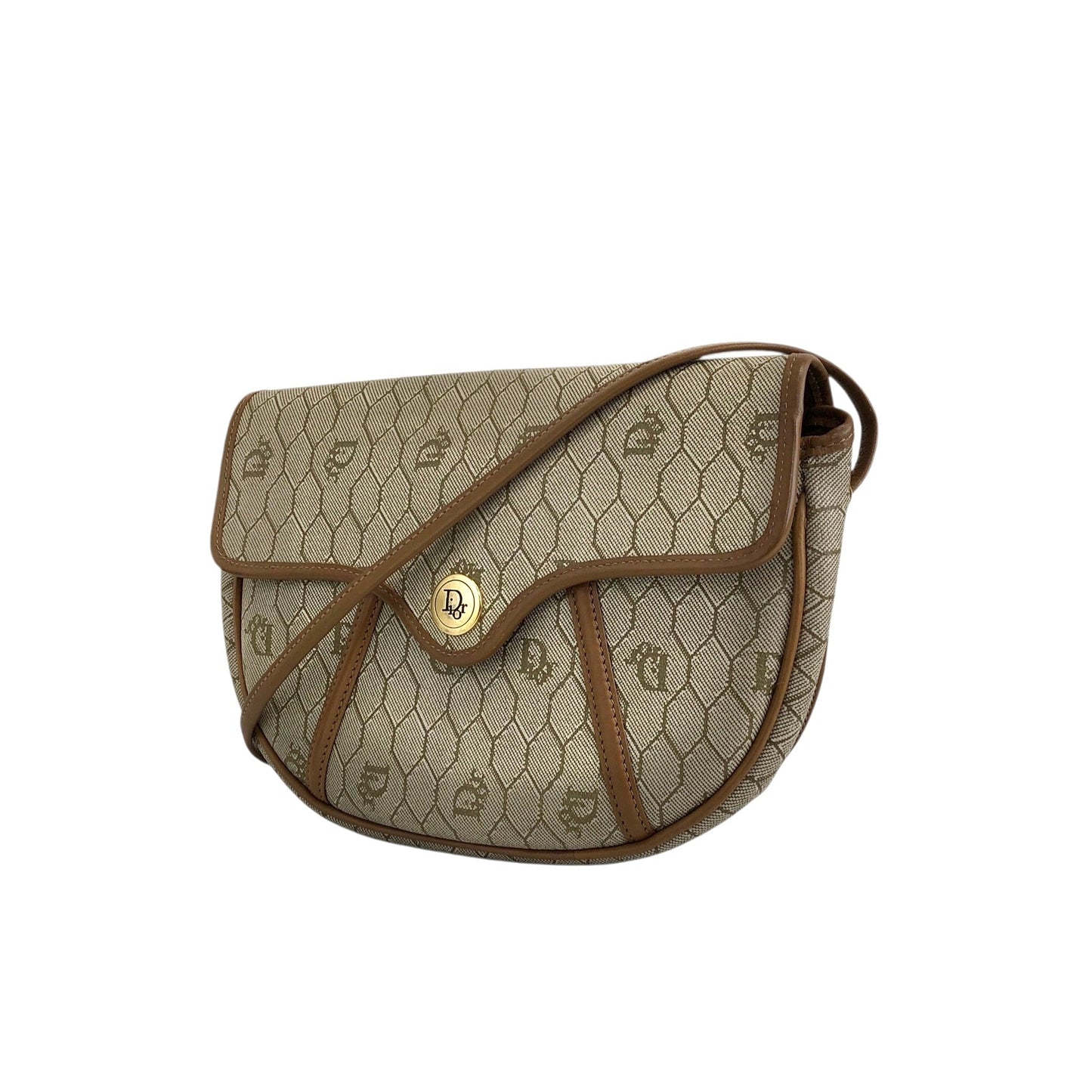 Christian Dior Honeycomb Pattern Shoulder bag Beige Vintage bbirpg