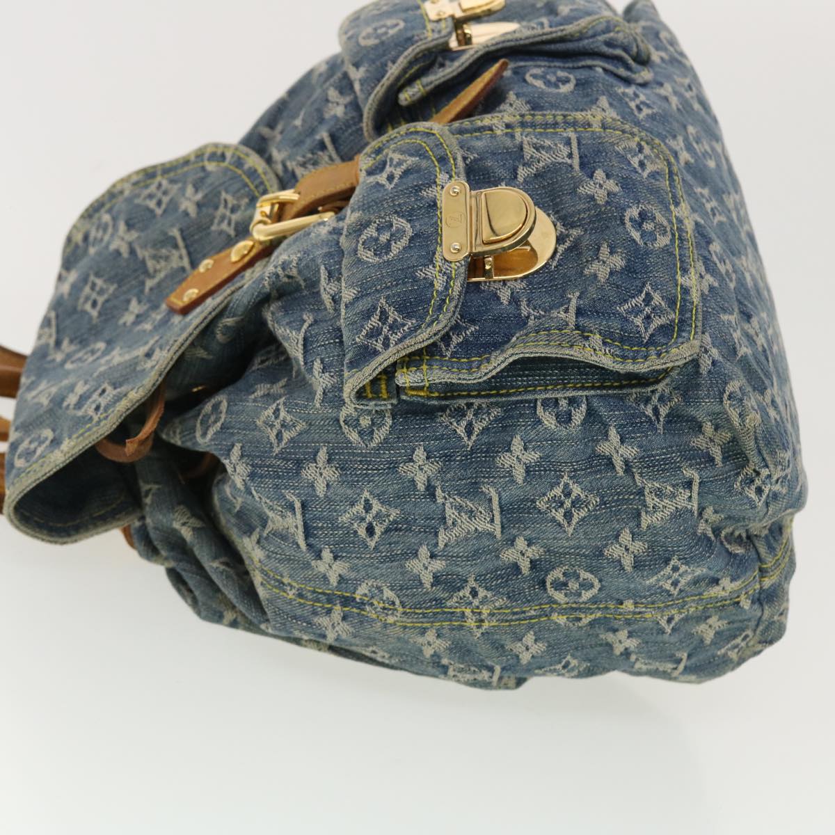 LOUIS VUITTON Monogram Denim Sac A Dos GM Backpack Blue M95056 LV Auth 30454A