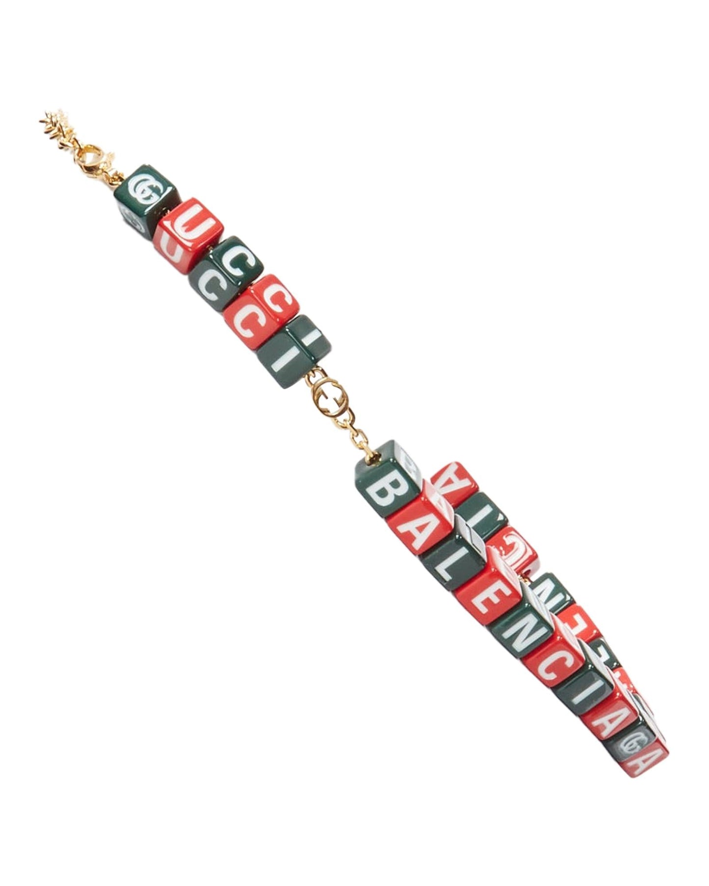 Gucci Letter Blocks Chain Necklace Women Red | Red