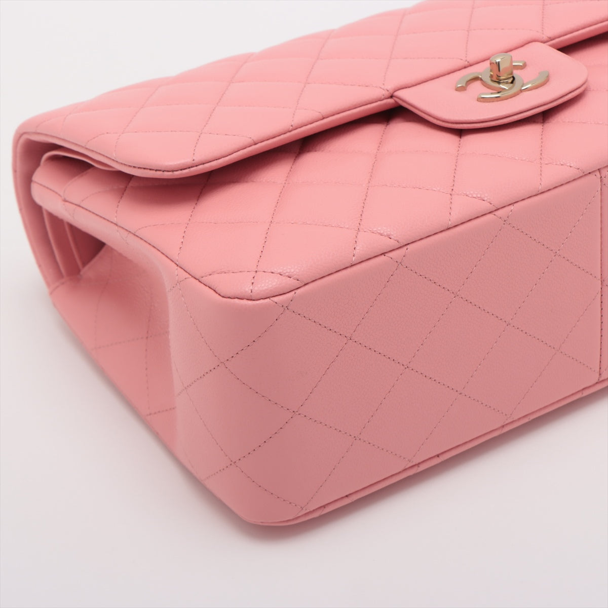 CHANEL DECAMATRASE 30 Caviar S Single Flap Double Chain Bag Pink G A58600