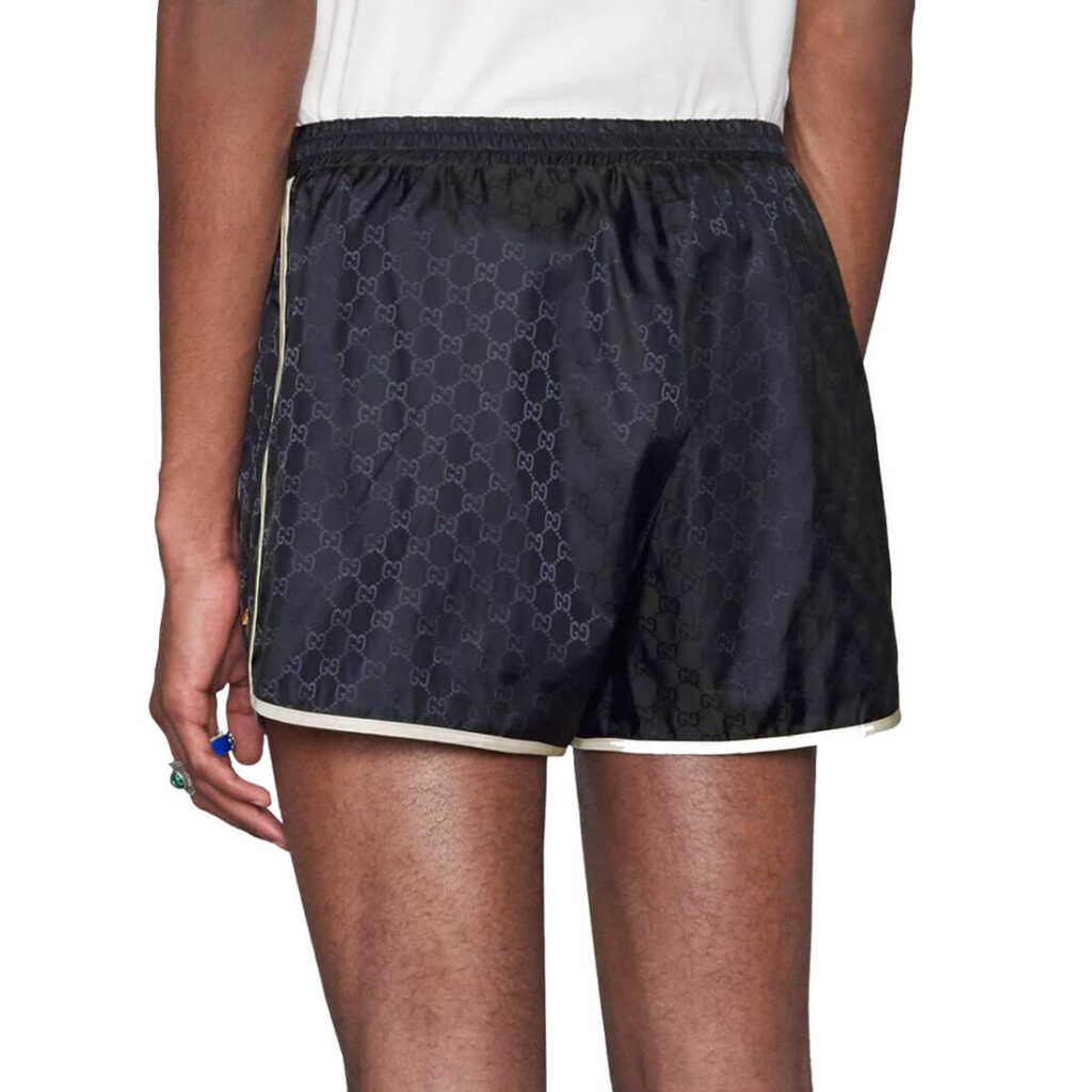 GUCCI SS22 GG Nylon Swim Shorts With Bee 'Navy' 410571-XR898-4824