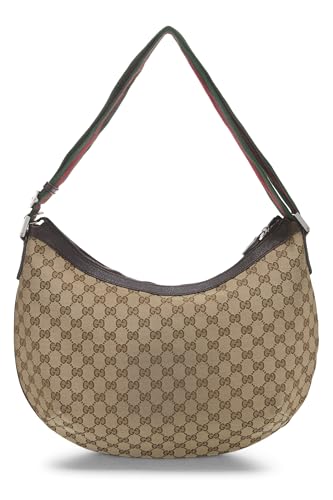 Gucci, Original GG Canvas Web Round Messenger Large, Brown