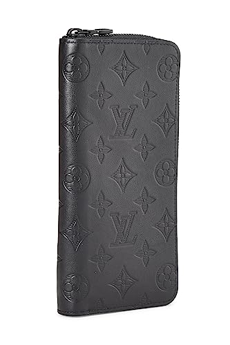 Louis Vuitton, Black Monogram Shadow Zippy Vertical Wallet, Black