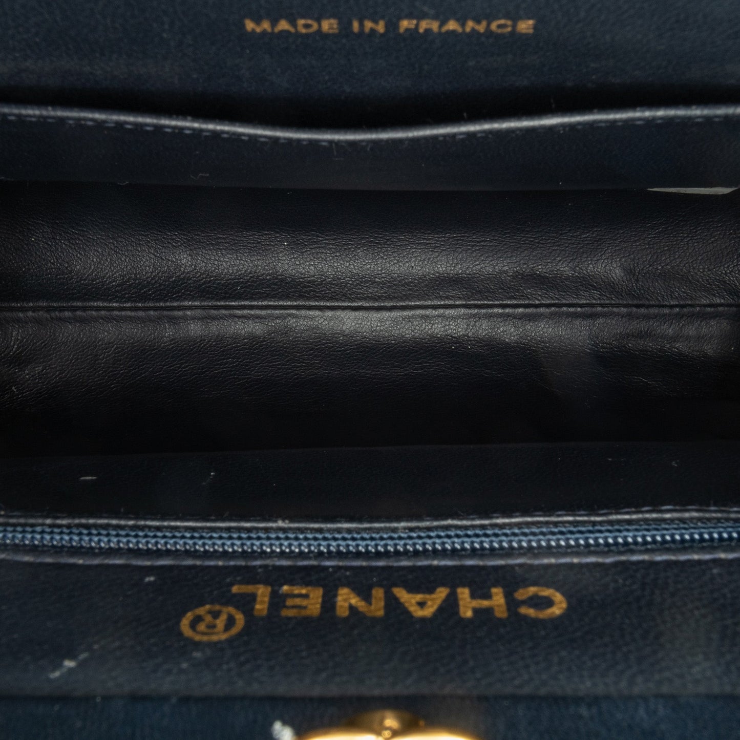 Blue Chanel Quilted Jersey Frame Handbag