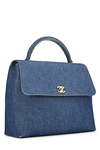 Chanel, Blue Denim Kelly, Blue