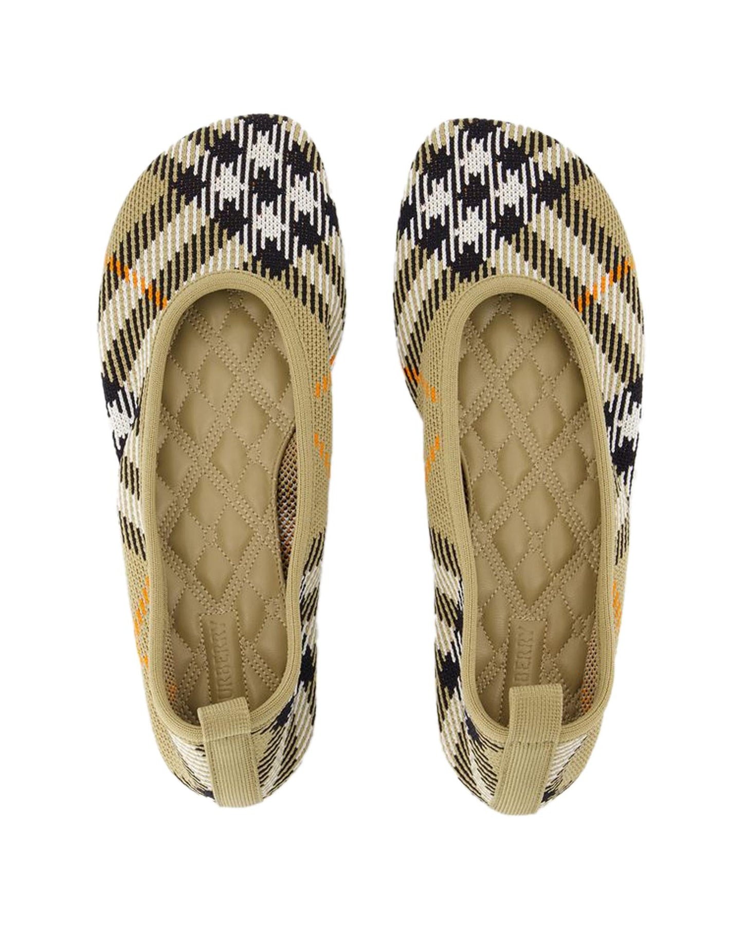 Burberry Plaid Textile SlipOn Flats Women Brown | Beige
