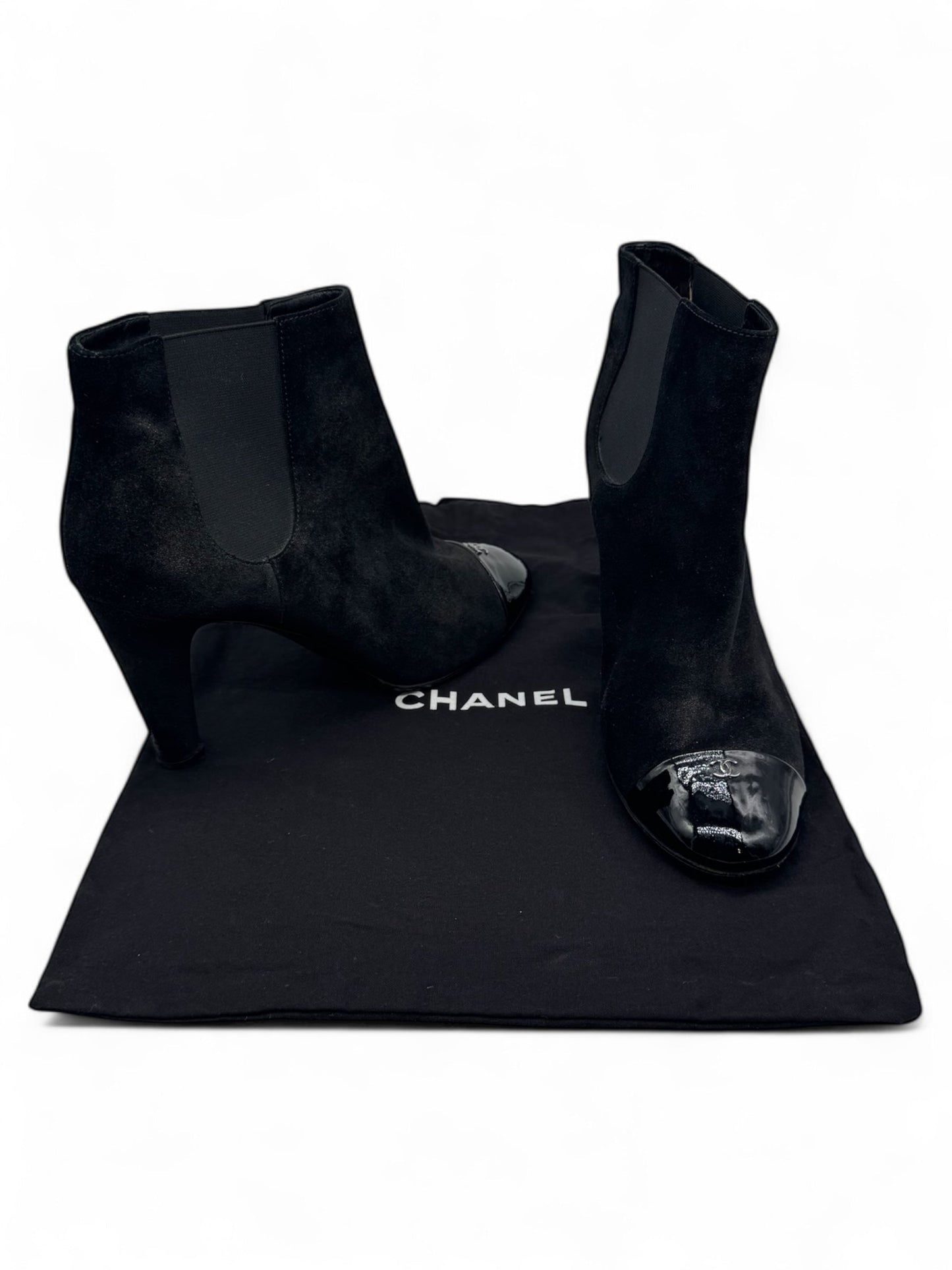Chanel - Bottines CC à paillettes noir