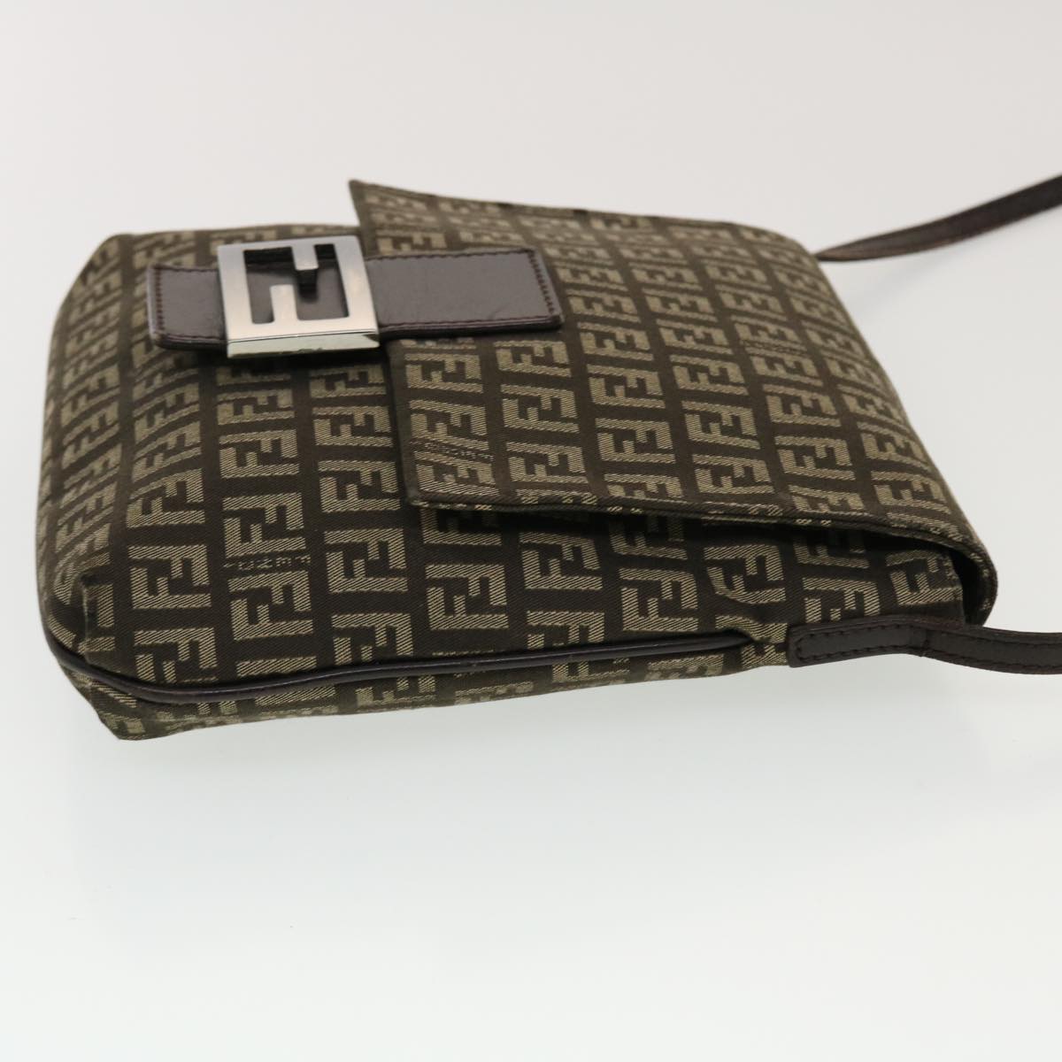 FENDI Zucchino Canvas Shoulder Bag Brown 2288-8BT075-JQ4-089 43907
