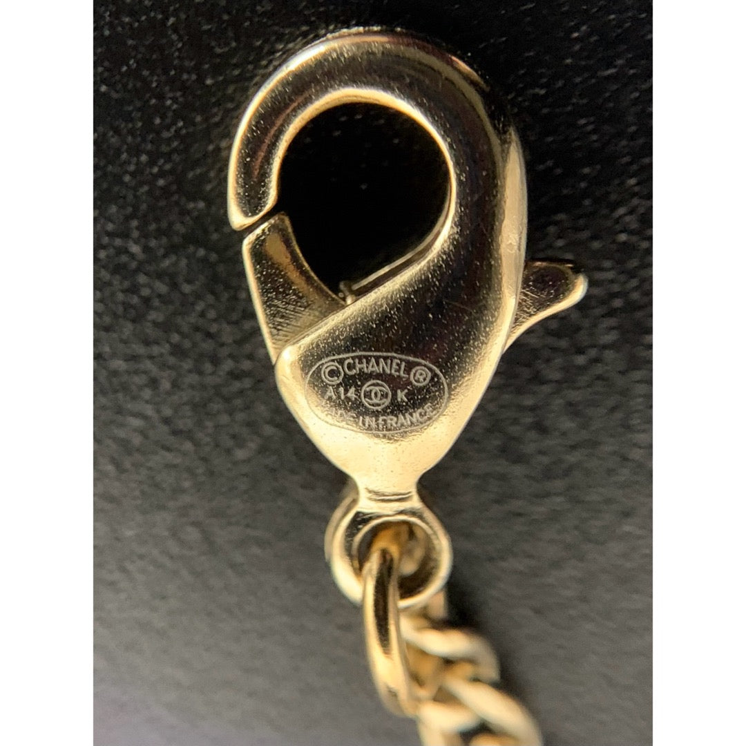 Very Good ( Rank A)|CHANEL COCO Mark Hollow Design Necklace Golden|V25070204
