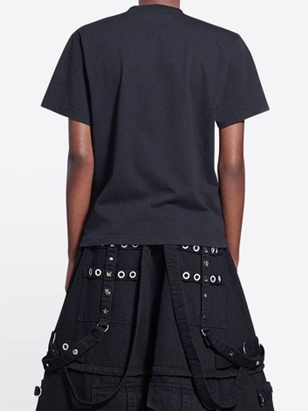 Luxury Balenciaga WoMen's The Simpsons Printing Small Fit Short Sleeve T-Shirt Black