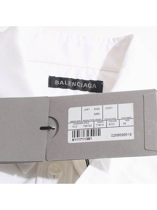 Luxury Balenciaga Hand Drawn BB Overfit Long Sleeve Shirt White