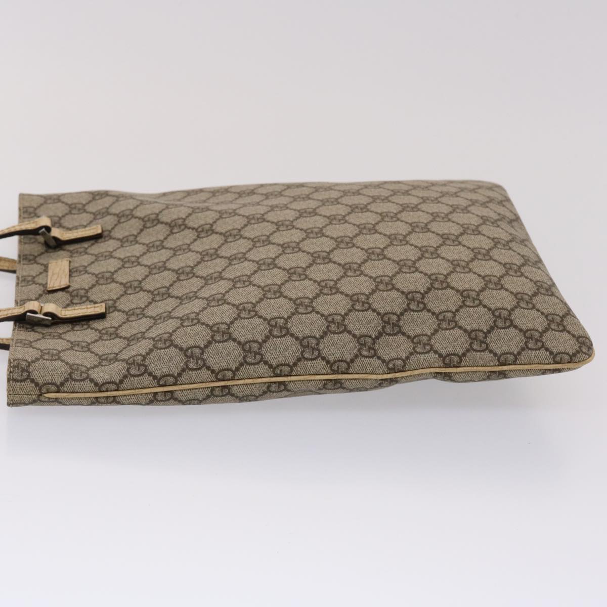 GUCCI GG Canvas Hand Bag PVC Leather Beige 117551 45968