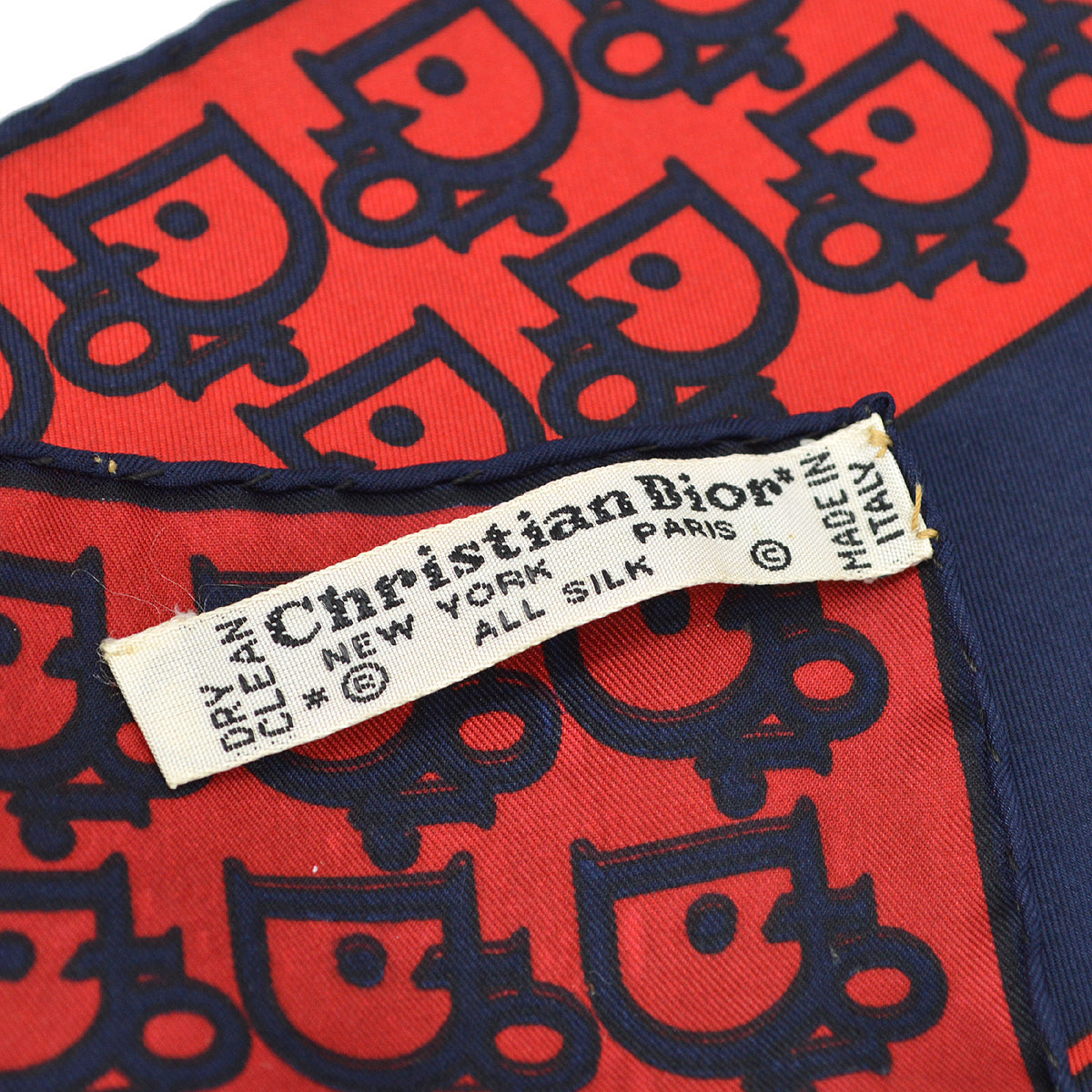 Christian Dior Trotter Scarf Navy Small Good