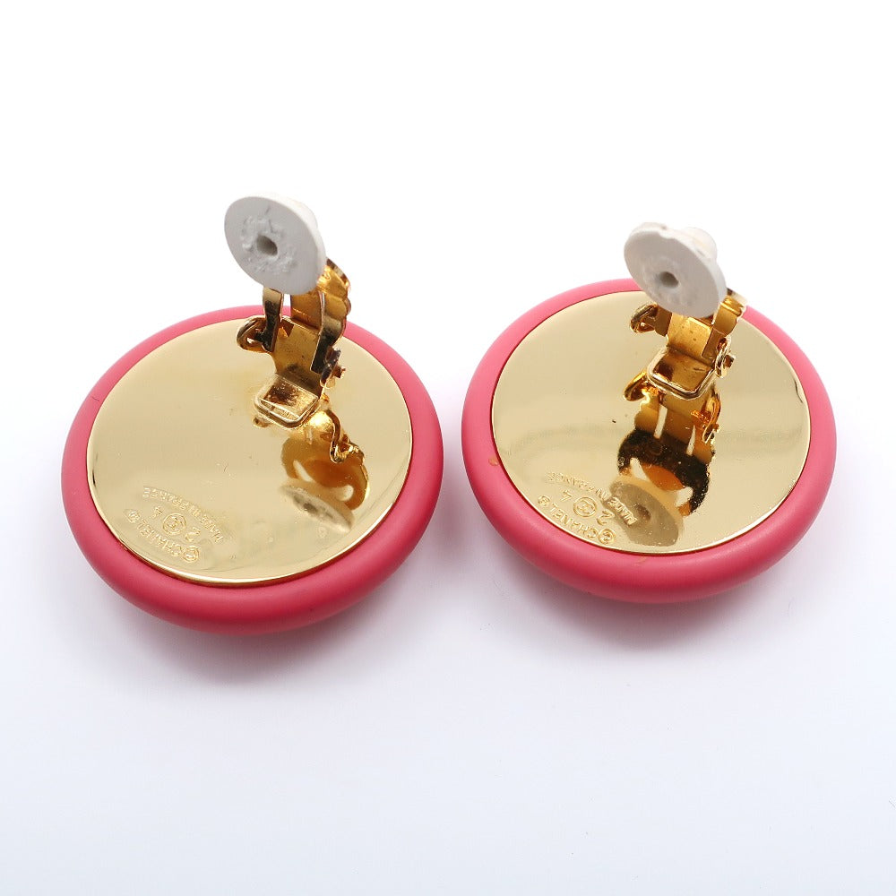 Chanel Chanel Coco Mark Earring Vintage G Mesh 1989 Pink 24 24.4g Coco Mark