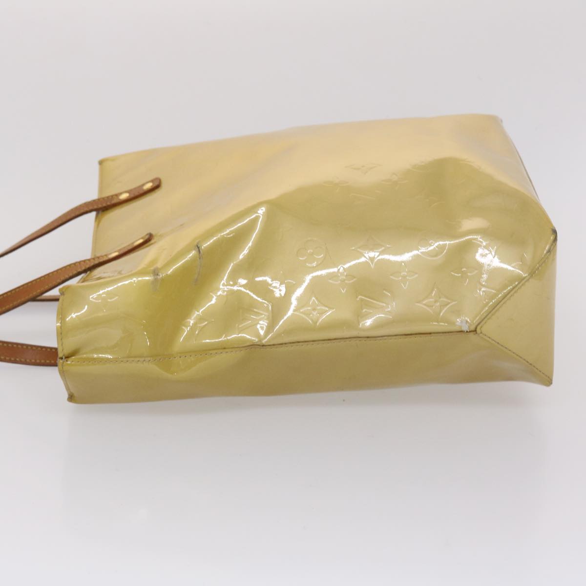 LOUIS VUITTON Monogram Vernis Reade MM Hand Bag Beige M91141 LV Auth 46616
