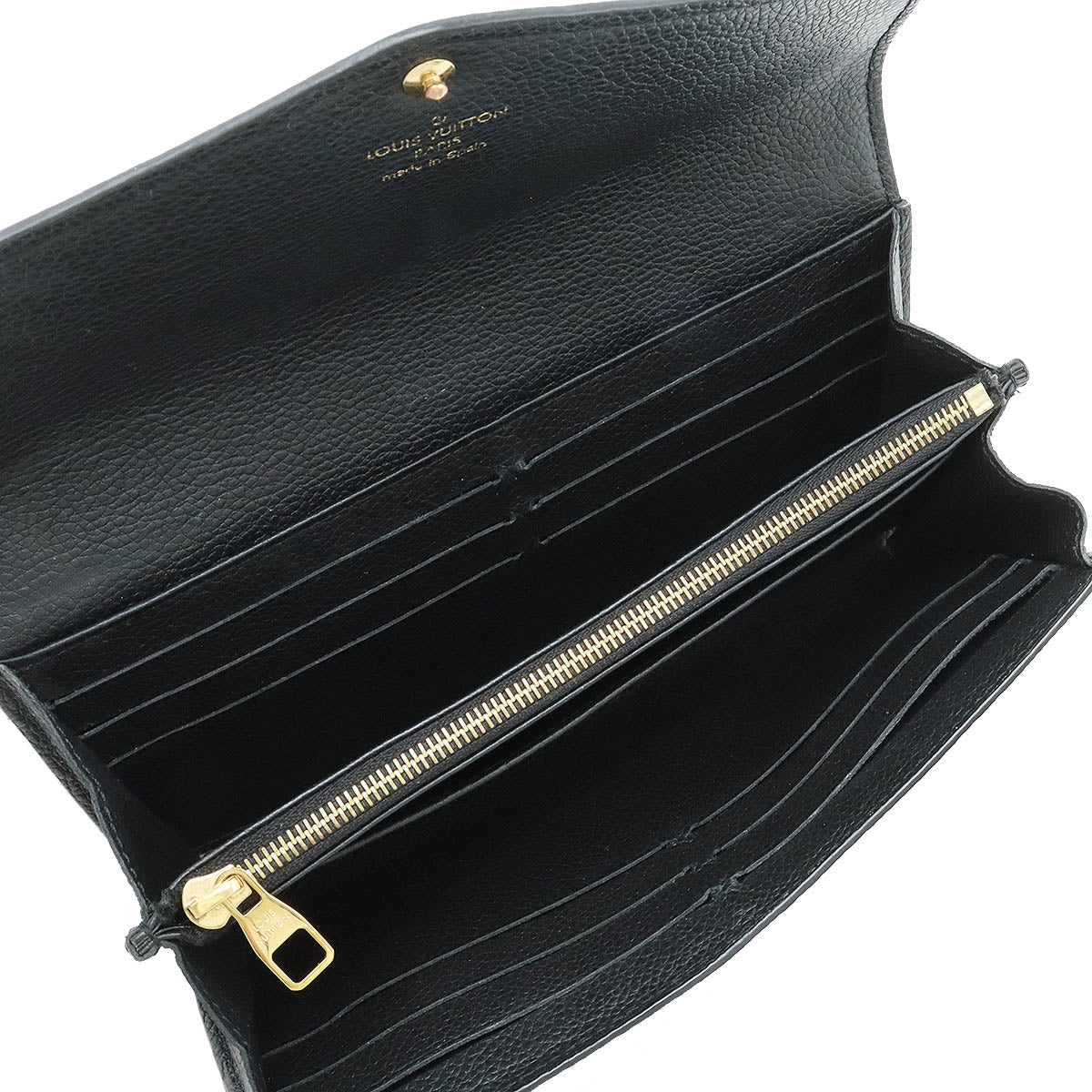 Louis Vuitton Monograms Portfolio Portfolio Sarah Two Folded Wallet Two Folded Wallet Leather Noir Black M61182