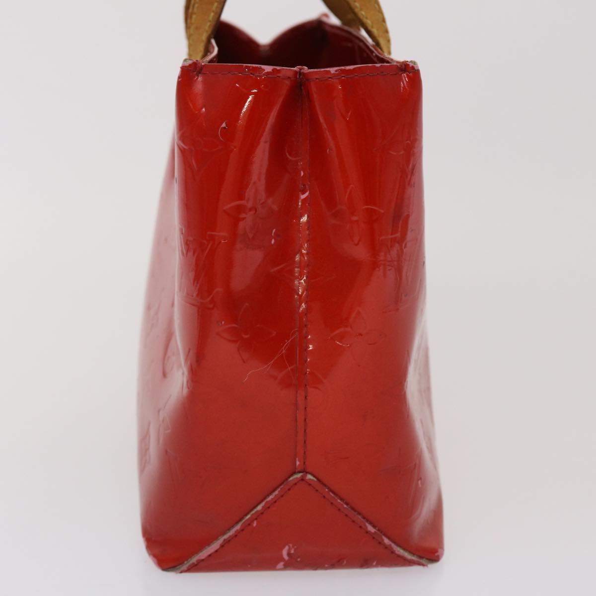 LOUIS VUITTON Monogram Vernis Reade PM Hand Bag Rouge M91088 LV Auth 46754