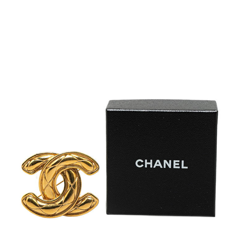 Chanel Vintage Coco Mark Brooch Gold Plated
