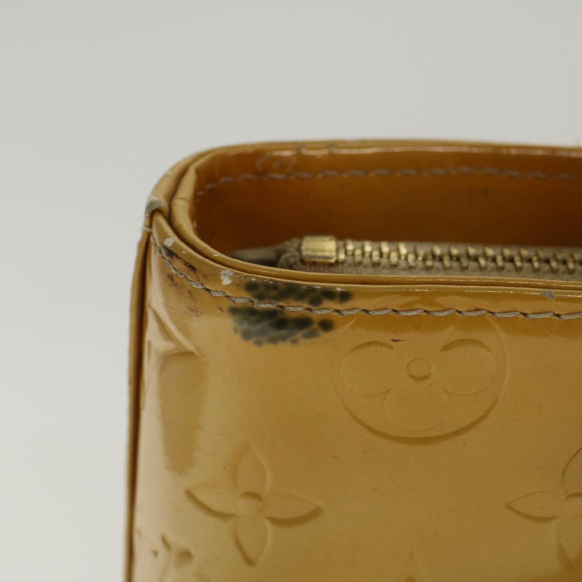 LOUIS VUITTON Monogram Vernis Houston Hand Bag Jaune M91121 LV Auth 47365