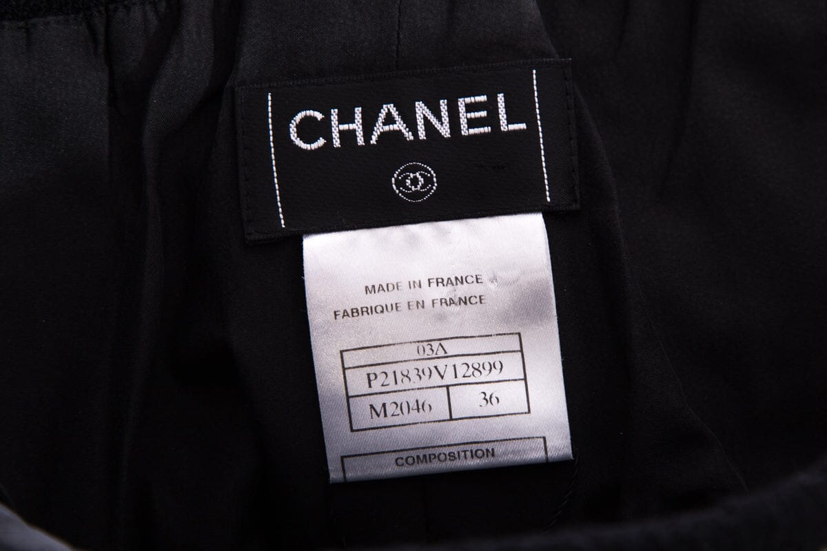 Chanel FW '06 Black & Brown Tweed Mini Skirt SZ 36