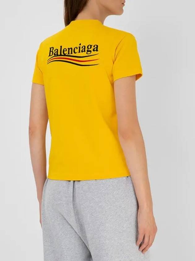 Luxury Balenciaga Wave Logo Slim Fit Short Sleeve T-Shirt Yellow