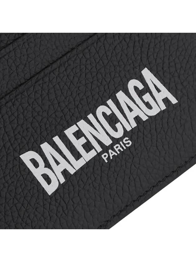 Luxury Balenciaga Logo Print Card Wallet Black