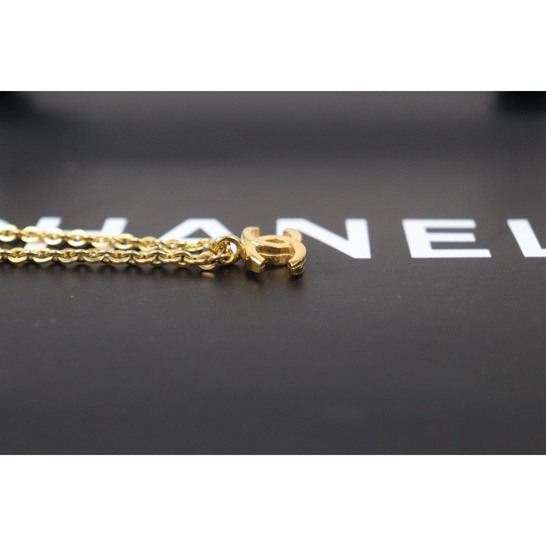 Good ( Rank AB) |CHANEL COCO 24K Gold Plated Necklace |24100415