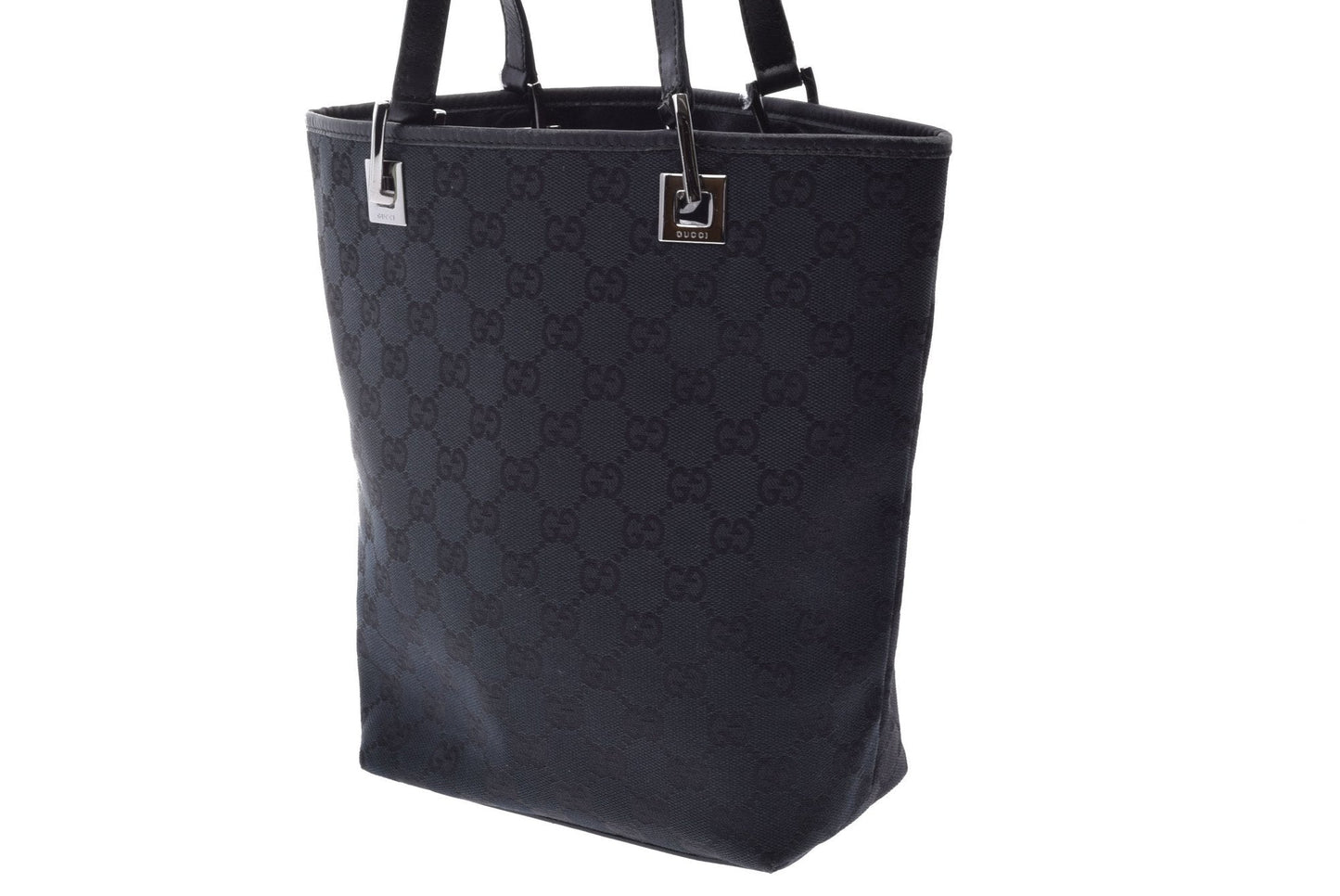 G*G Black Canvas GG Monogram Tote Bag (SHA23351)