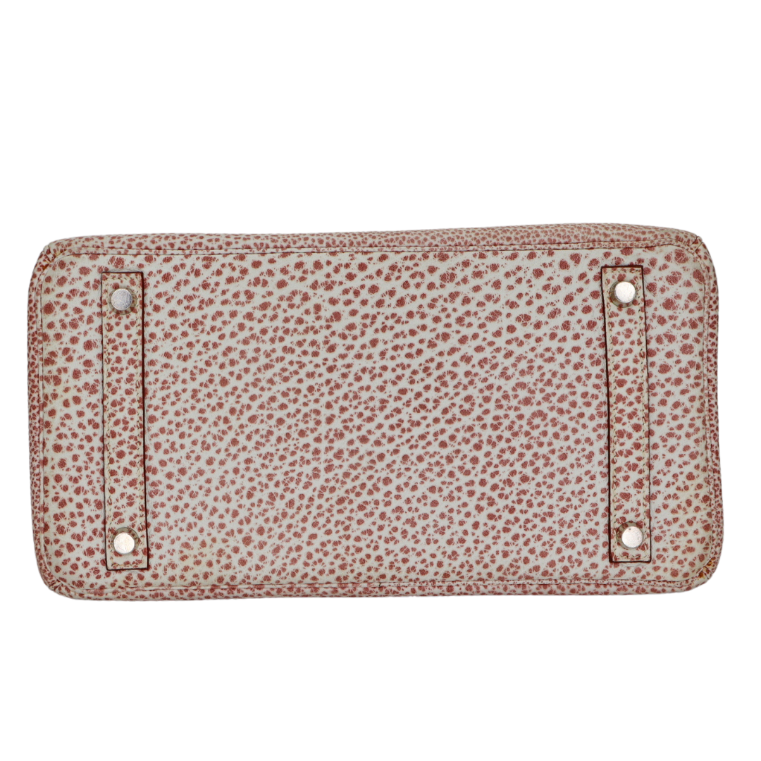 Hermès 30cm Birkin Pink Dalmatian Buffalo Leather Palladium Hardware
