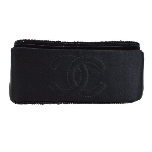 CHANEL 1994-1996 Sequins CC Cross Body Shoulder Bag Black