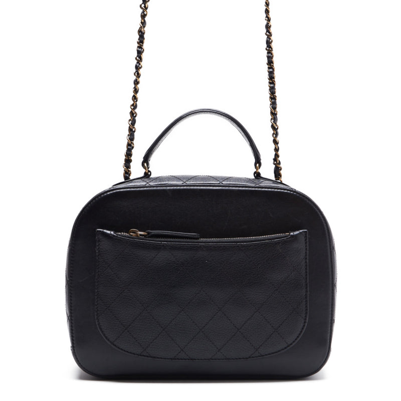 CHANEL DECACOCO Top Handle 2w Chain Shoulder Caviar S Black Handbag Handbag Handbag Hybrid 【 Delivery】 Ladies Online