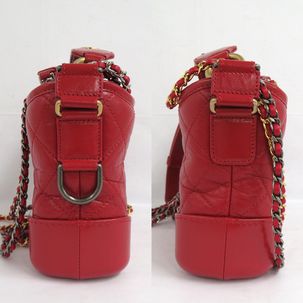 CHANEL Chanel Gabriel Du Chanel Small Hoover A91810 Chain Shoulder Bag Coco 2WAY Red Red G X Silver Gold S Leather 29th