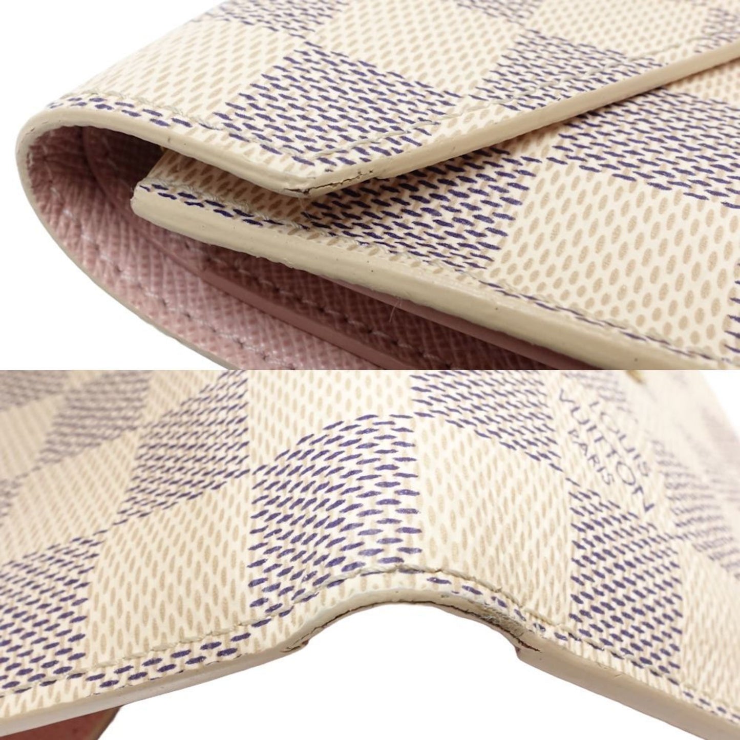 Louis Vuitton Damier Azur Damier Azur Rose Ballerine Damier Azur Wallet (Tri-Fold)