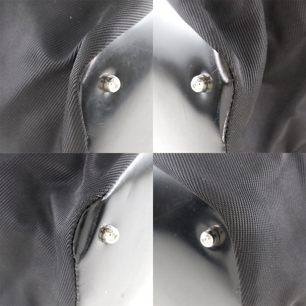 GUCCI Tote Bag 002-2058-0412-5 Nylon canvas, leather black Bamboo bag unisex(Unisex) Used