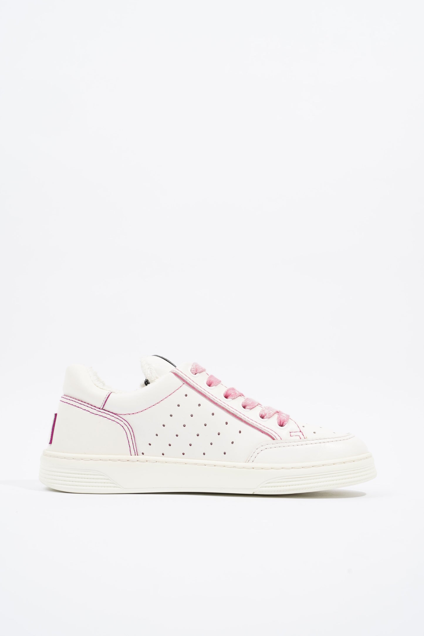 Chanel Chanel Logo White Pink Calfskin Leather EU 37 UK 4