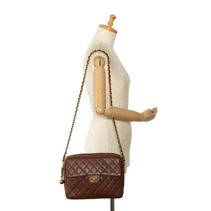 Chanel Matrases Coco Chain Shoulder Bag Brown G Caviar S CHANEL