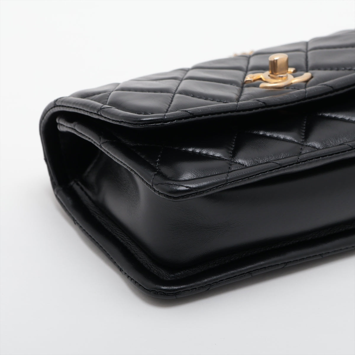 Chanel Lambskin Chain Shoulder Bag Black G