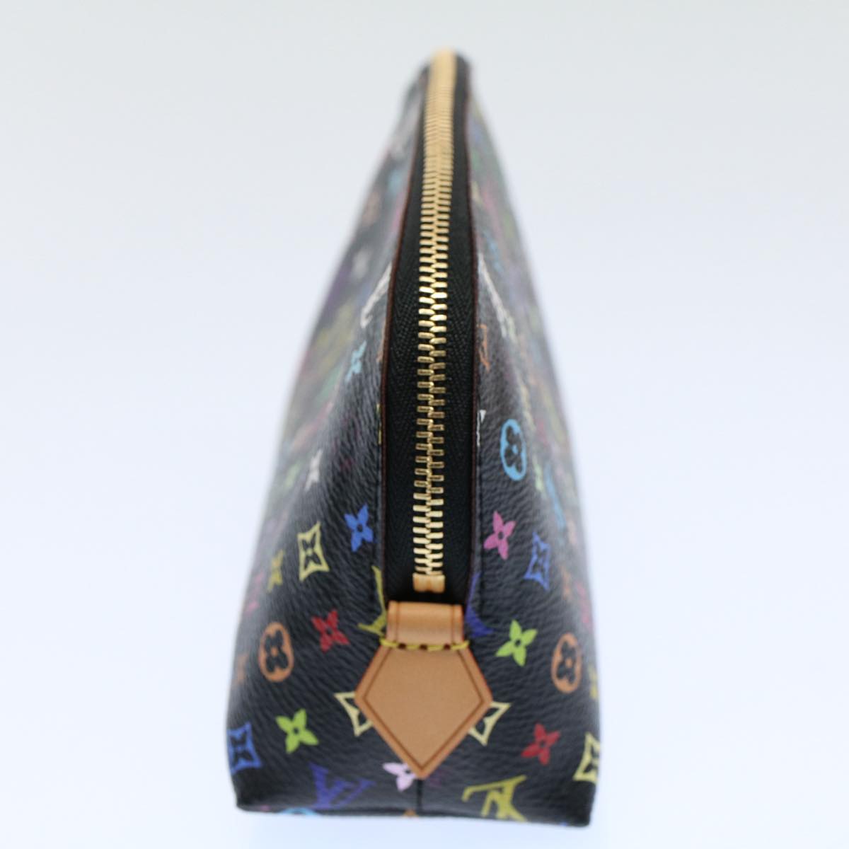 LOUIS VUITTON Monogram Multicolor Pochette Cosmetic Black M47355 LV Auth 55047A