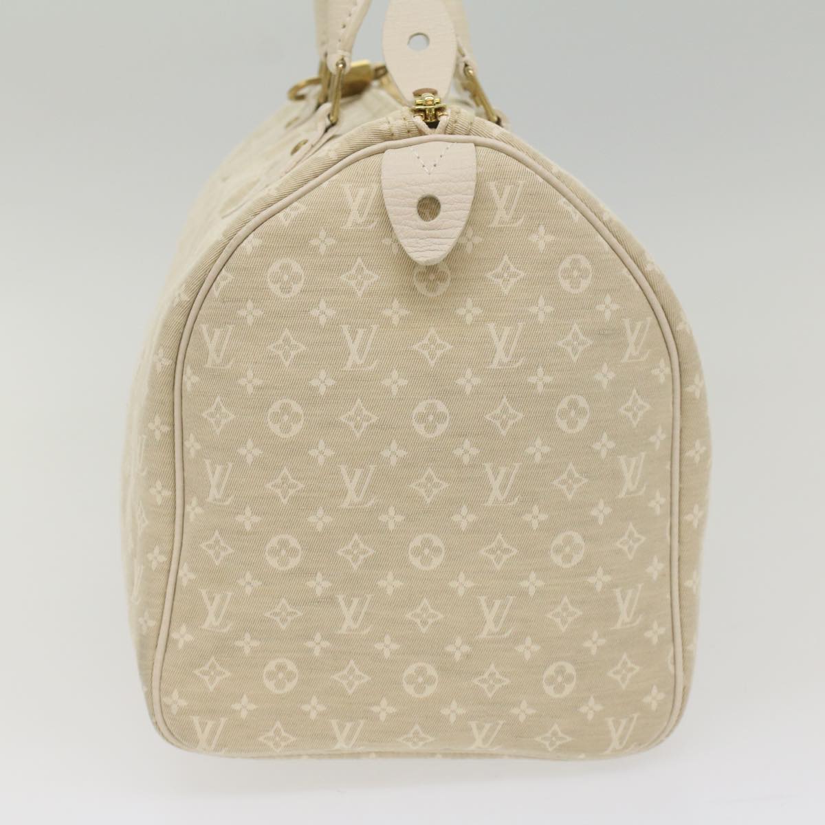 LOUIS VUITTON Monogram Mini Lin Speedy 30 Hand Bag White Dunne M95319 Auth 55955